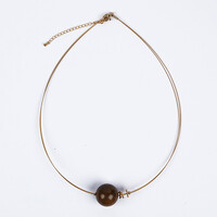 Petrified Palm Wood Stainless Steel Necklace