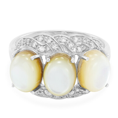 Abalone Shell Silver Ring