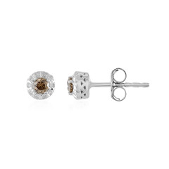 I2 Champagne Diamond Silver Earrings