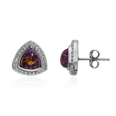 Kingman Purple Mojave Turquoise Silver Earrings