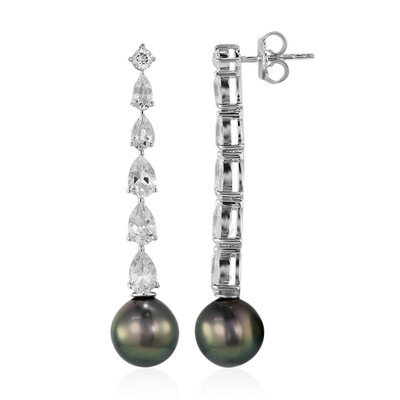 Tahitian Pearl Silver Earrings