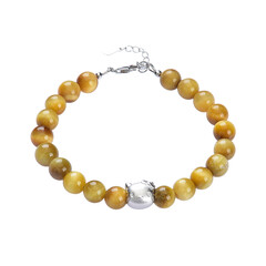 Golden Tigers Eye Silver Bracelet