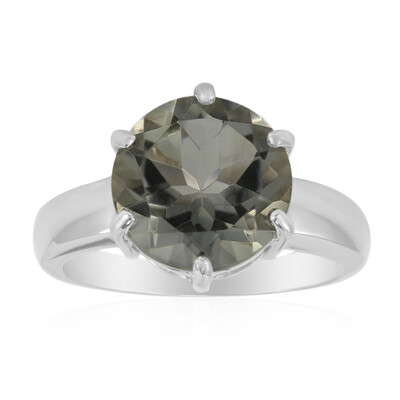Green Amethyst Silver Ring