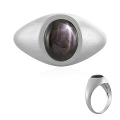Black Star Sapphire Silver Ring