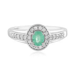 Russian Emerald Silver Ring