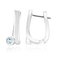 Mozambique Aquamarine Silver Earrings (Pallanova)