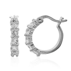 White Topaz Silver Earrings