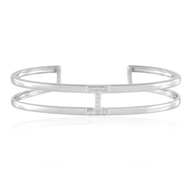 I3 (J) Diamond Silver Bangle