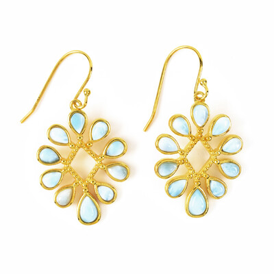 Larimar Silver Earrings