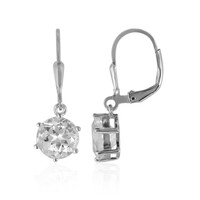 White Topaz Silver Earrings