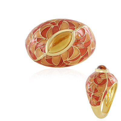 Madeira Citrine Silver Ring (Adela Silber)