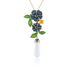 White Moonstone Silver Necklace (Adela Silber)