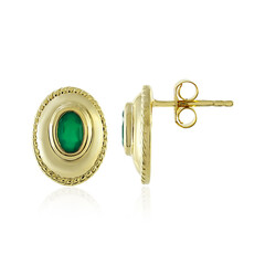 Green Agate Silver Earrings