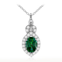 Butterfly Green Topaz Silver Necklace
