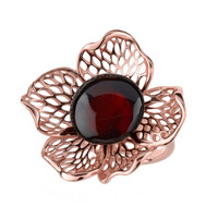 Cherry Baltic Amber Silver Ring