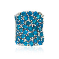 Neon Blue Apatite Silver Ring (Dallas Prince Designs)