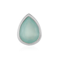 Aqua Chalcedony Silver Pendant