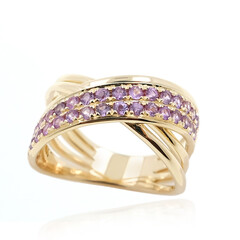 9K Unheated Ceylon Purple Sapphire Gold Ring