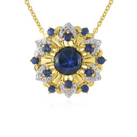 Blue Star Sapphire Silver Necklace