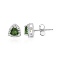 Russian Diopside Silver Earrings