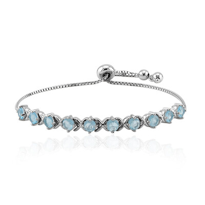 Blue Pastel Quartz Silver Bracelet
