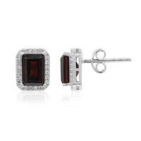 Garnet Silver Earrings