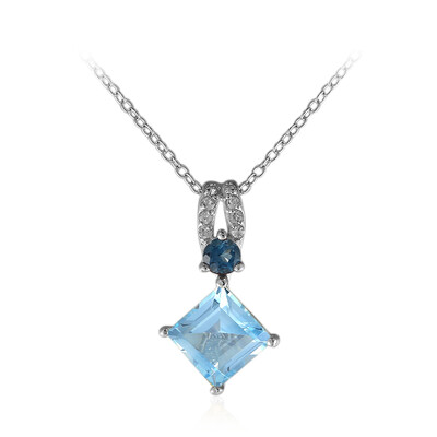 Sky Blue Topaz Silver Necklace