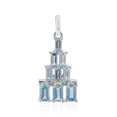 Swiss Blue Topaz Silver Pendant (Remy Rotenier)