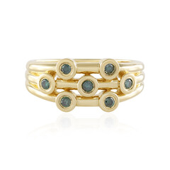 I2 Blue Diamond Silver Ring