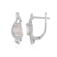 Rose Quartz Silver Earrings