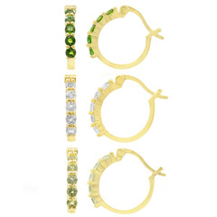 Russian Diopside Silver Earrings