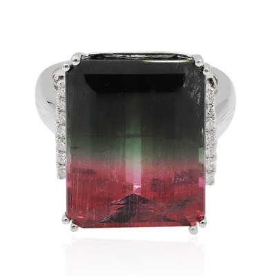 14K Watermelon Tourmaline Gold Ring