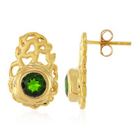 Russian Diopside Silver Earrings
