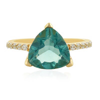 9K Belgian Teal Fluorite Gold Ring