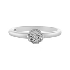 I4 (J) Diamond Silver Ring