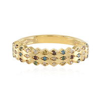 I3 Blue Diamond Silver Ring