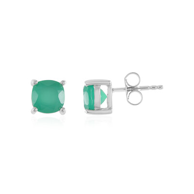 Green Onyx Silver Earrings