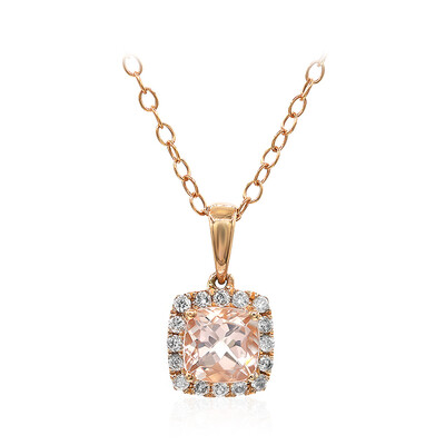 10K AAA Morganite Gold Necklace