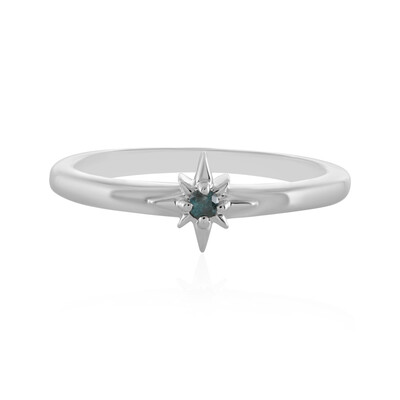 I3 Blue Diamond Silver Ring