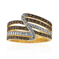 I2 Champagne Diamond Silver Ring