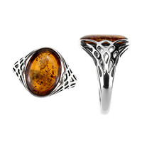 Baltic Amber Silver Ring
