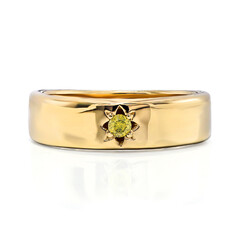I2 Yellow Diamond Silver Ring