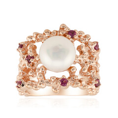 White Freshwater Pearl Silver Ring (TPC)