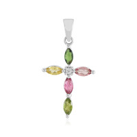 Fancy Tourmaline Silver Pendant