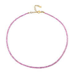 Ceylon Pink Sapphire Silver Necklace