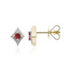 18K Red Beryl Gold Earrings
