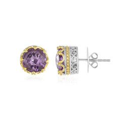 Rose de France Amethyst Silver Earrings (Dallas Prince Designs)
