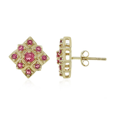 9K Pink Tourmaline Gold Earrings (Adela Gold)