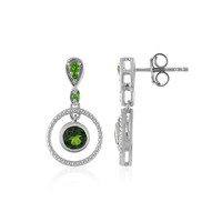 Russian Diopside Silver Earrings
