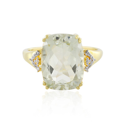 Green Amethyst Silver Ring